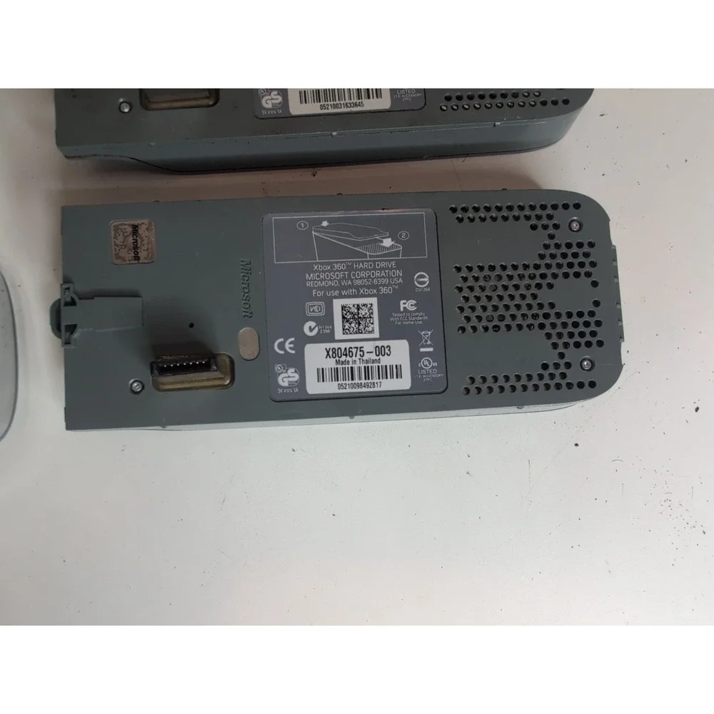 Lot of 5 Official Microsoft Xbox 360 External Hard Drives Gray And Chrome